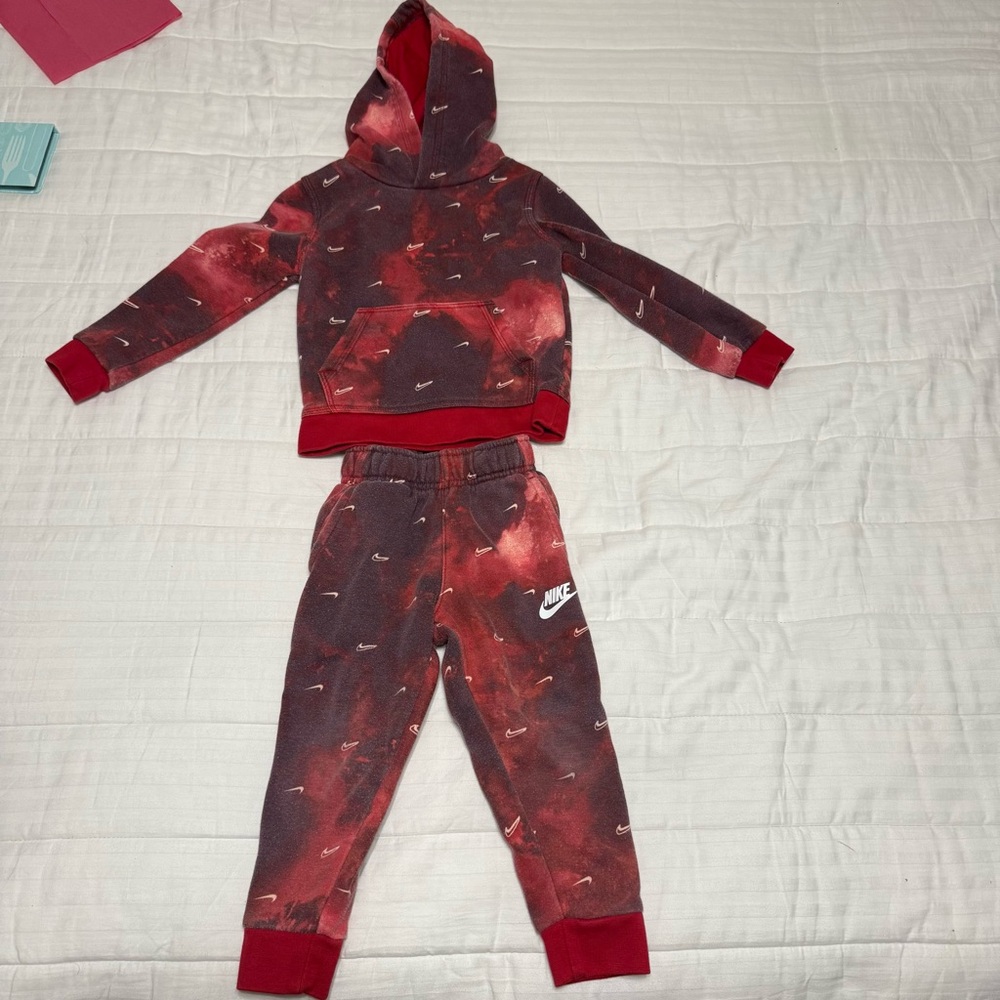 Nike Kids Red and Black Jogger Set